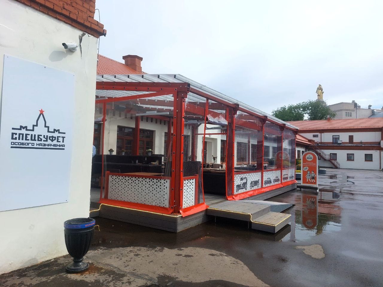 ПВХ шторы для летней террасы кафе в Понырях